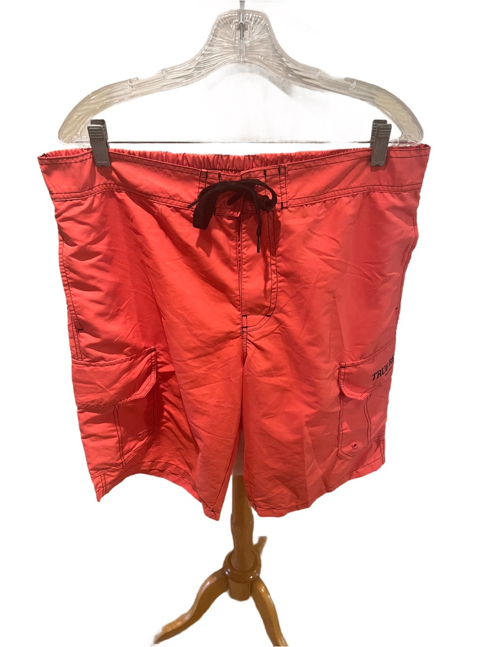 True Religion Cargo Board Shorts Size XXL Cayenne Flap Pockets